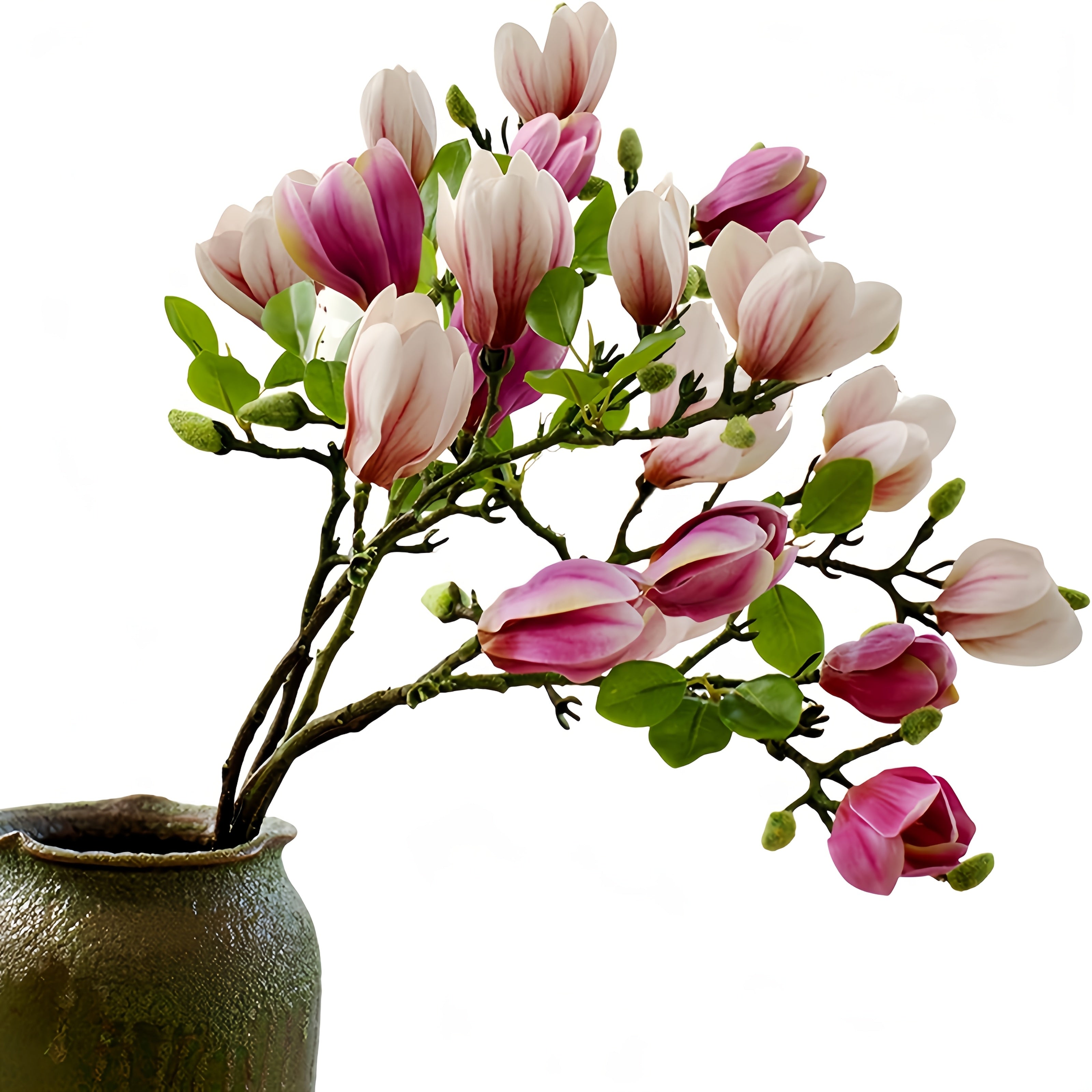 Set di 4 Fiori di Magnolia Realistici – Elegante e Senza Tempo per Matrimoni e Decorazioni di Lusso