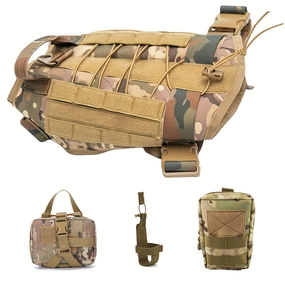 Imbracatura Tattica per Cani con Tasche – Imbracatura in Nylon Resistente per Allenamento e Avventure