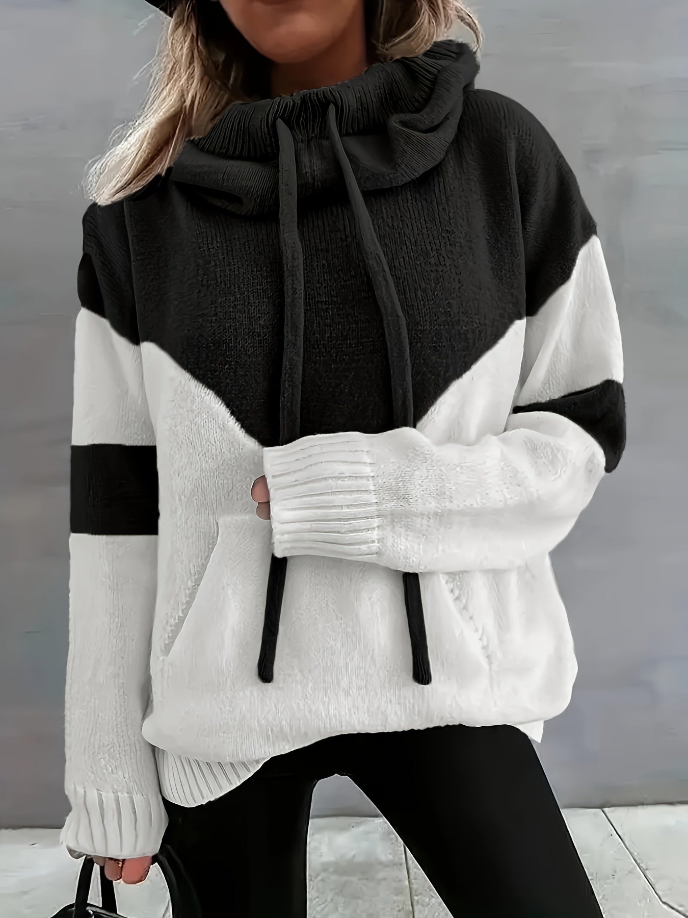 Ava Color Block Hoodie Maglione - Elegante e Confortevole per Donne