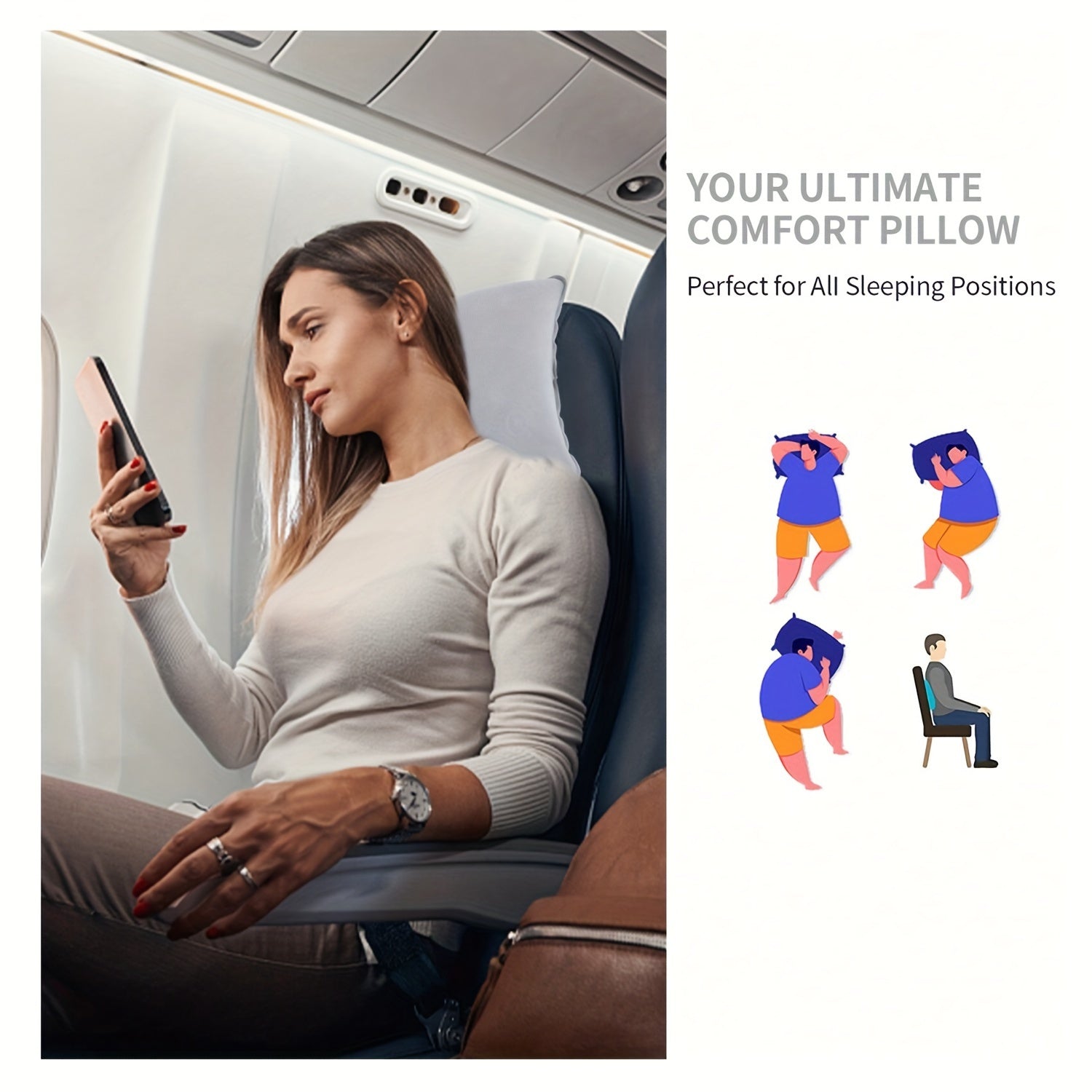 Cuscini Gonfiabili per Campeggio e Viaggi - Set di 2 Cuscini Morbidi e Portatili