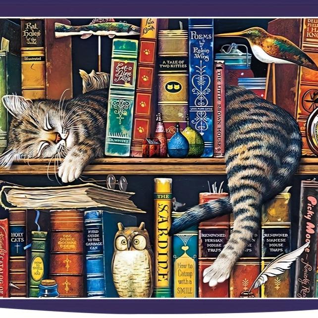 Puzzle Gatto sulla Mensola dei Libri – Per Amanti dei Puzzle e dei Gatti