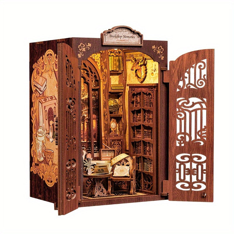 Negozio di Libri Miniatura di Gufo Fai-da-te – Kit in Legno 3D con Illuminazione per Decorazione Creativa