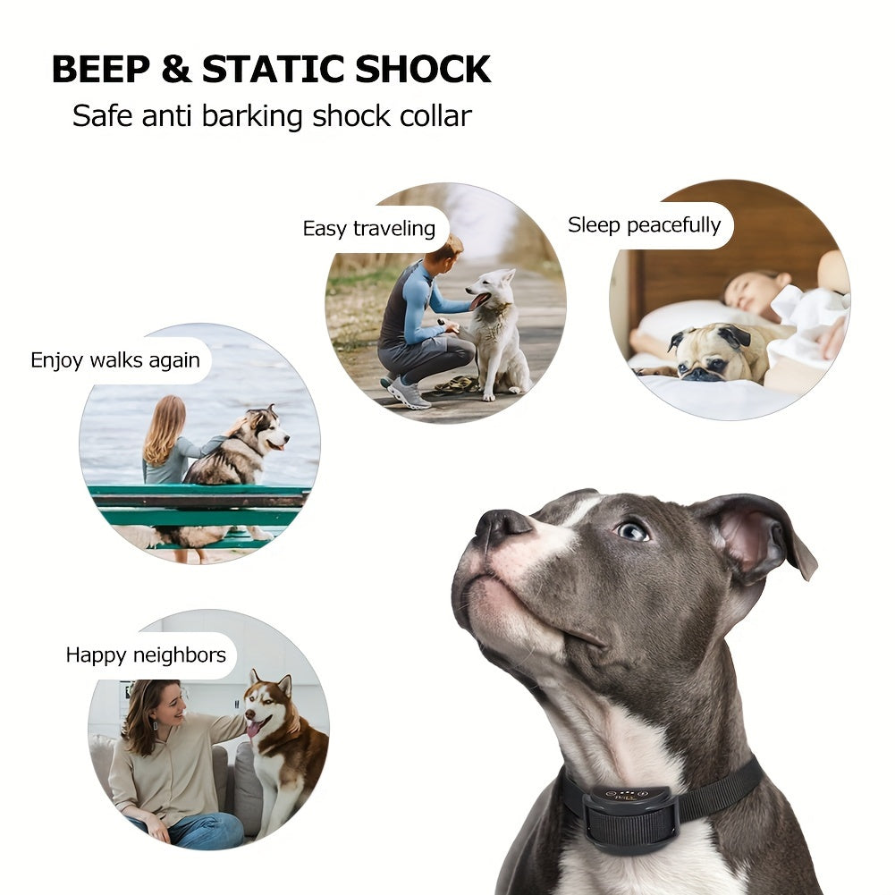 Collare Vibrante Anti-Abbaio Ricaricabile – Correzione Comportamentale Confortevole ed Efficace