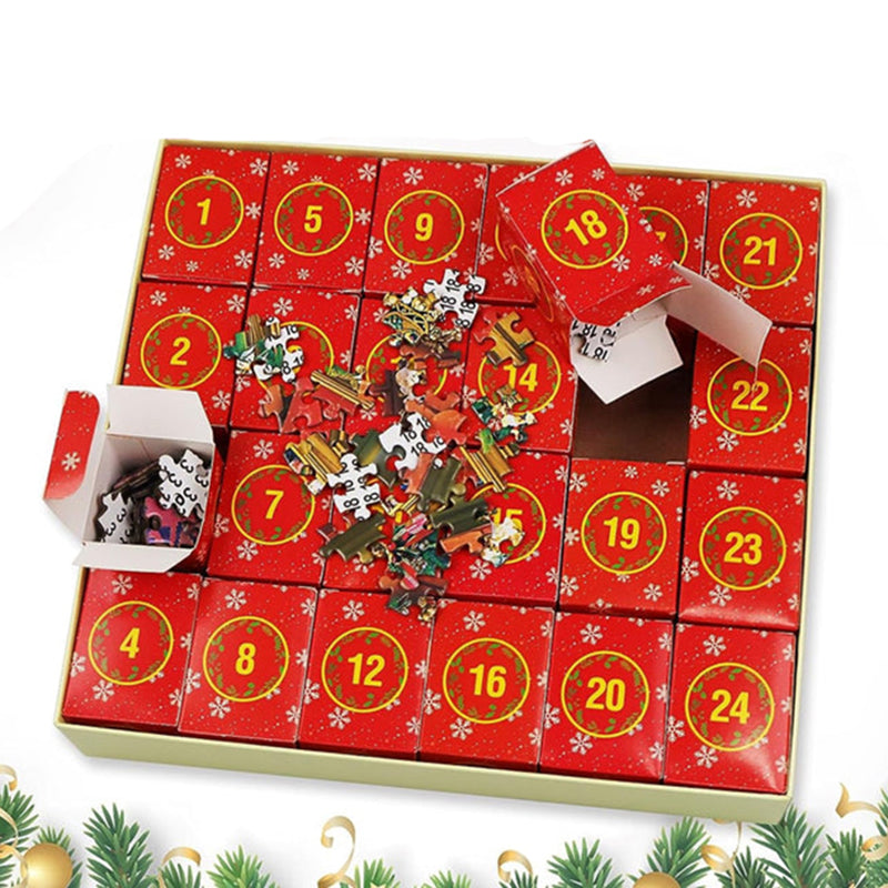 Calendario dell'Avvento Puzzles di Natale – 1008 Pezzi, Divertimento Quotidiano con i Puzzle