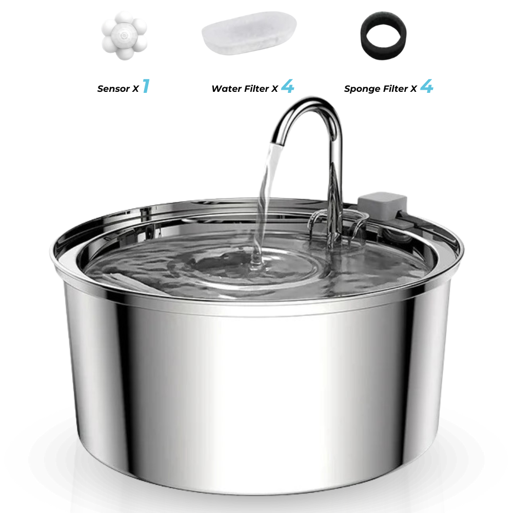 Fontanella in Acciaio Inossidabile per Gatti – Comodità di Idratazione Silenziosa e Igienica