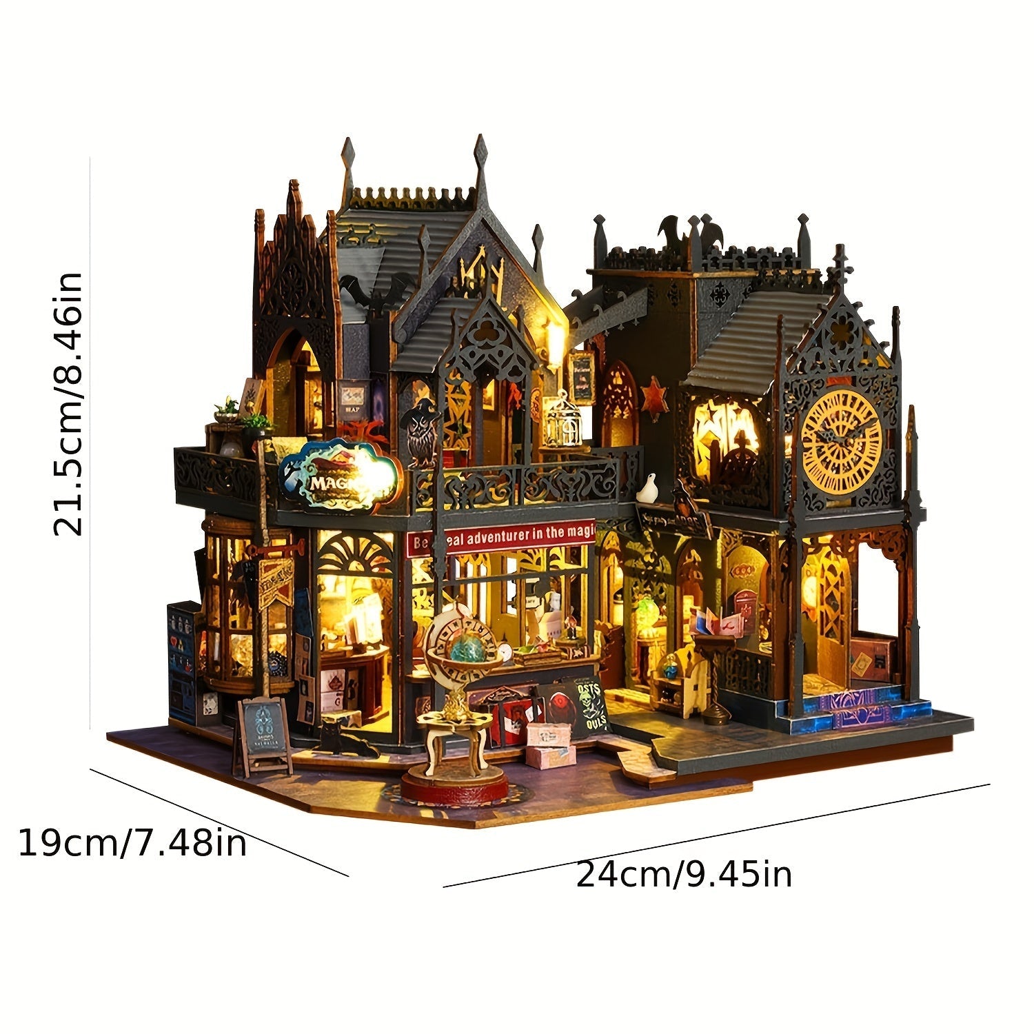 Casa dei Libri Incantevole – Puzzle in Legno 3D con Illuminazione Magica