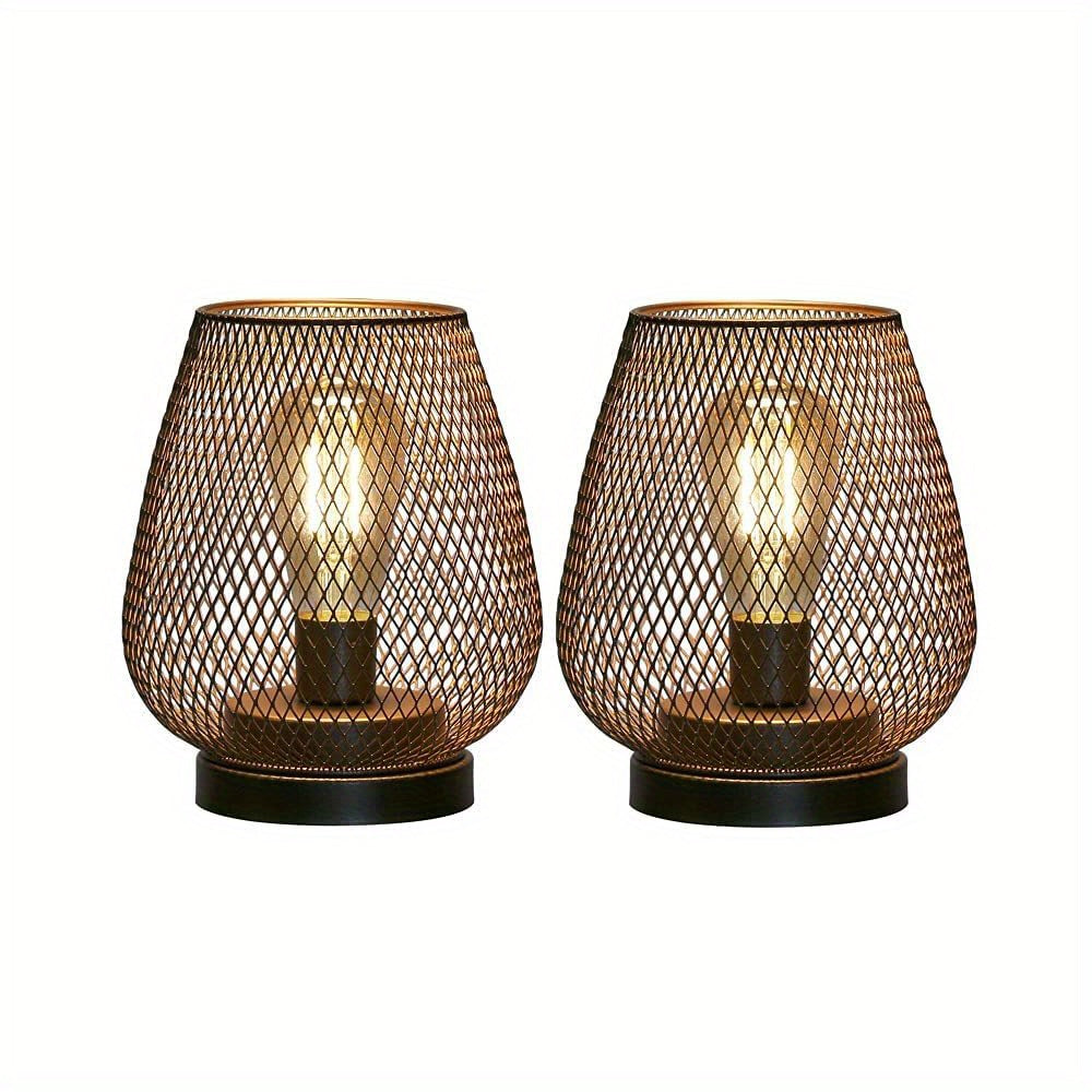 Set di Lampade da Tavolo RusticMesh – Stile Industriale e Illuminazione Atmosferica