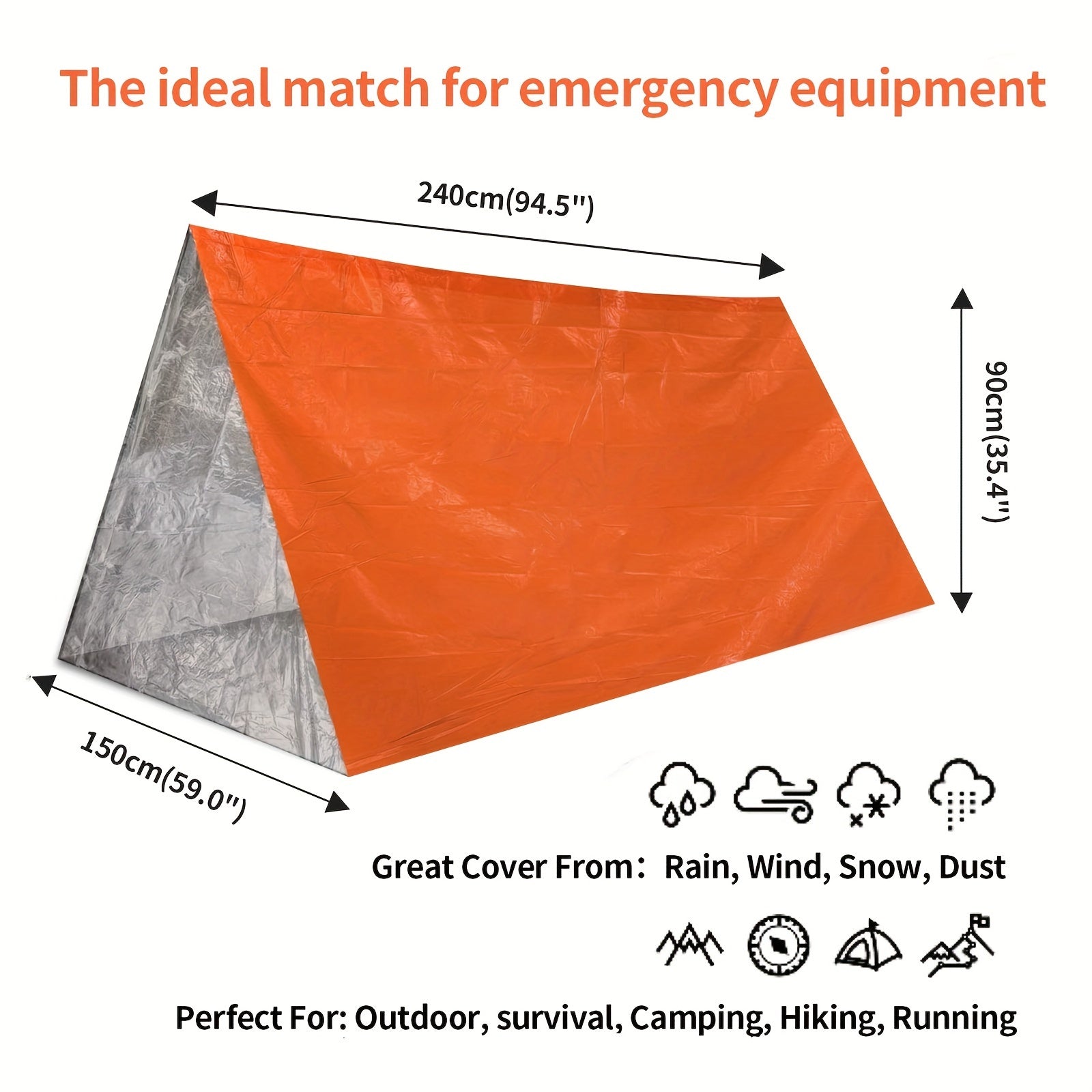 Tenda d'Emergenza Survivor - Tenda Impermeabile per 2 Persone