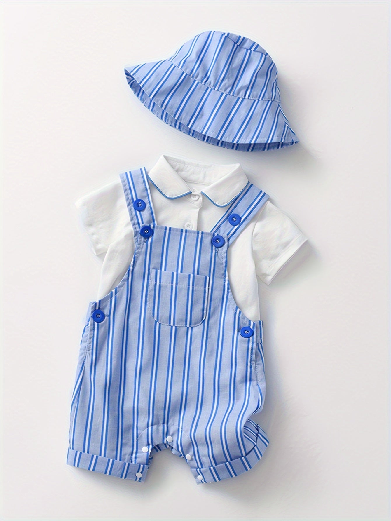 Set di Jumpsuit a Strisce per Neonati – Perfetto per Avventure Estive per Bambini