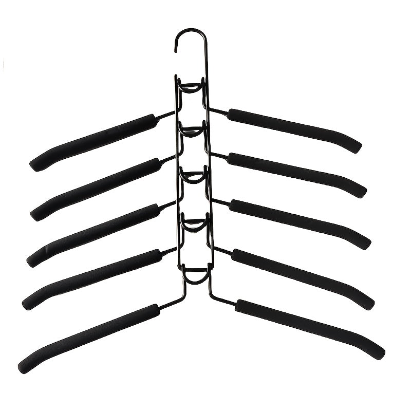 Set di Grucce Multistrato – Organizer Salvaspazio 5-in-1 con Cuscinetti Antiscivolo in Schiuma