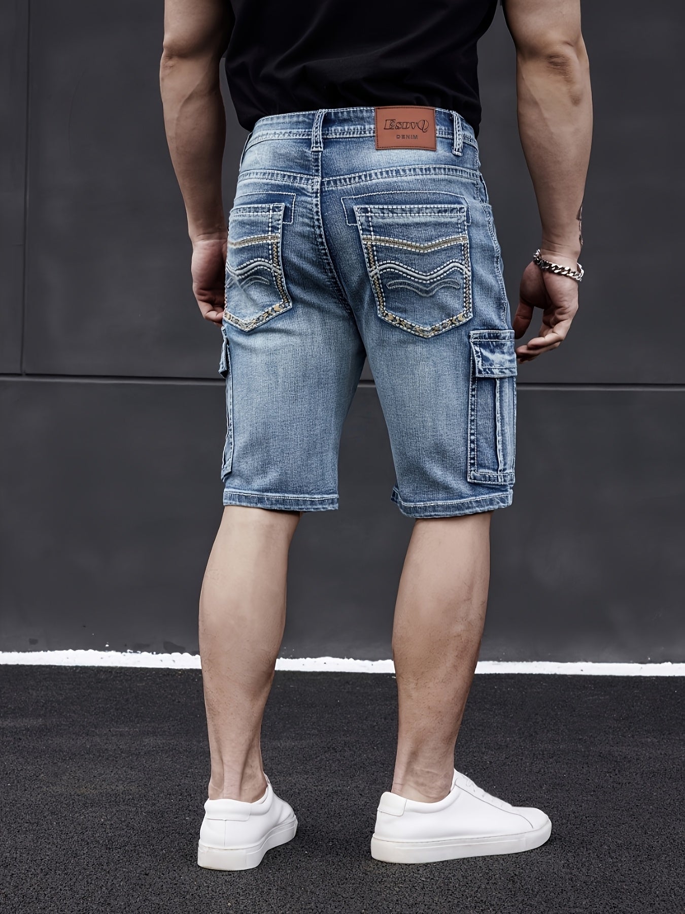 Pantaloni Corti in Denim Multi-Pocket da Uomo - Pratici e Confortevoli