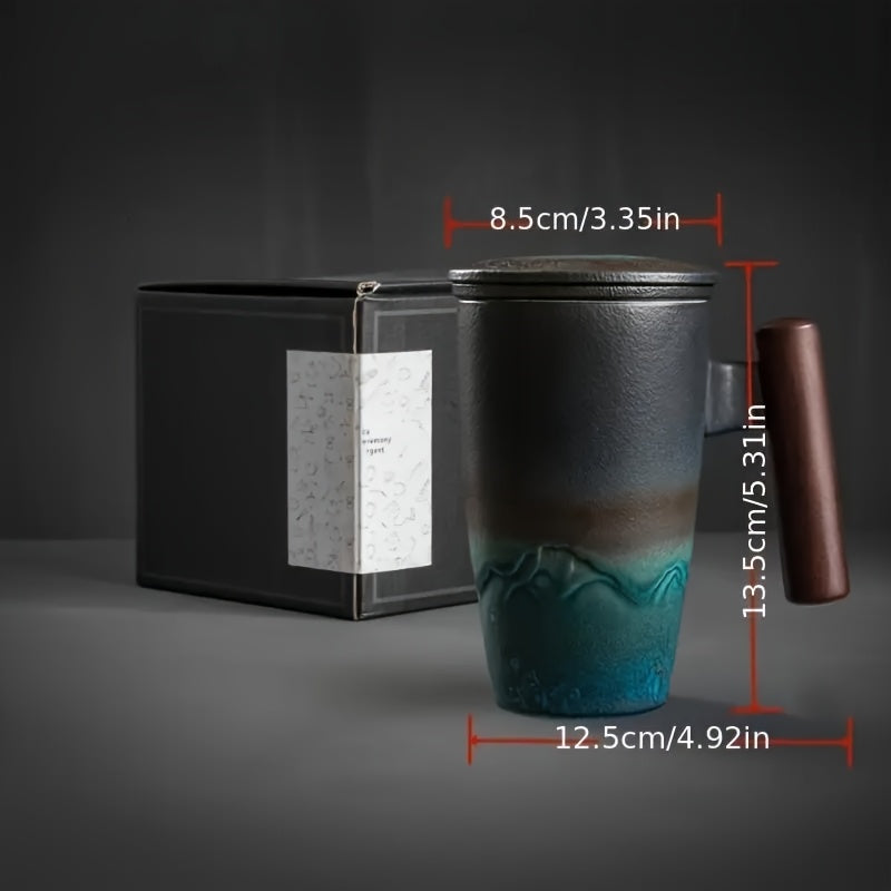 Tazza da Tè in Ceramica Fatta a Mano con Filtro – Design Autentico e Uso Pratico