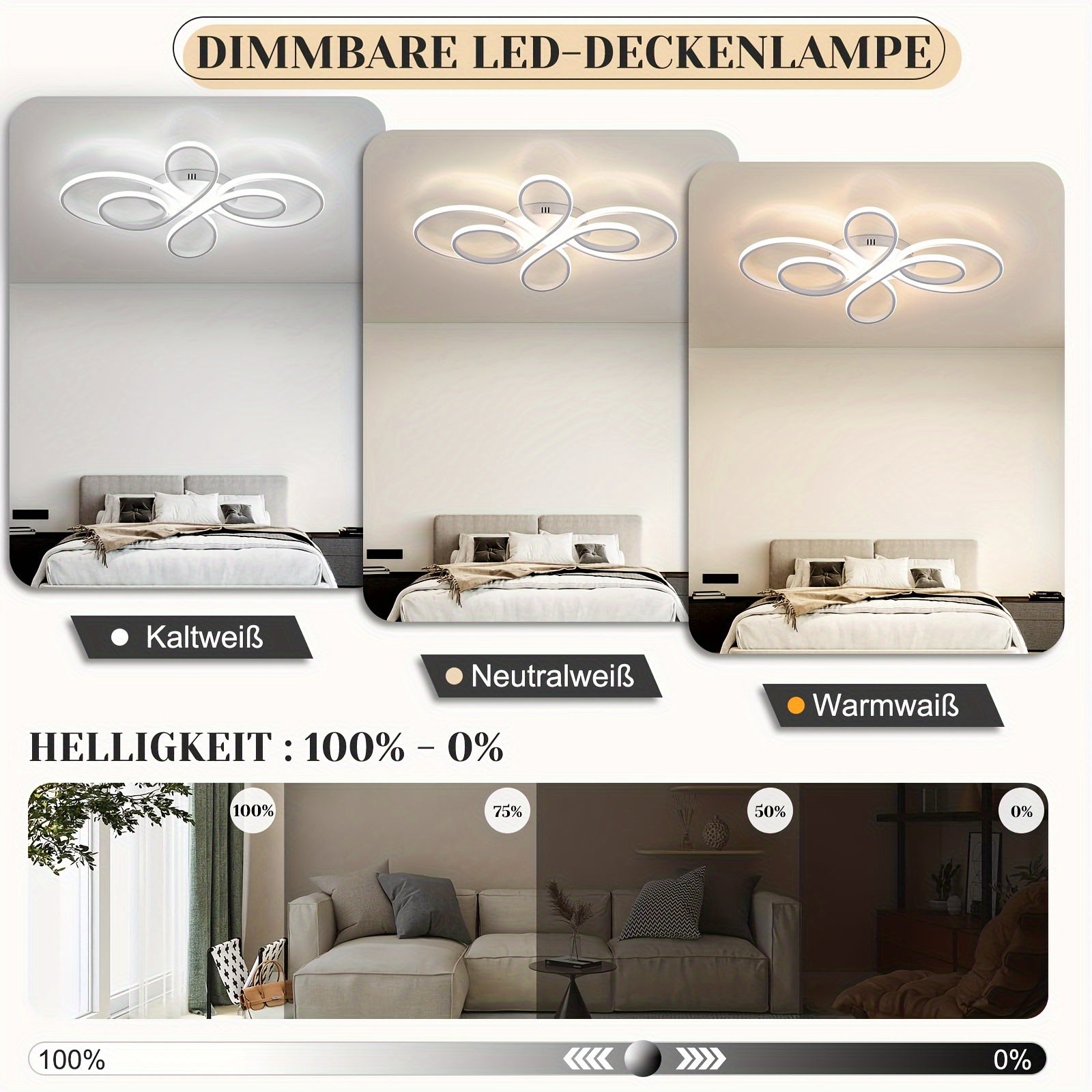 Lampada da soffitto LED 90W – Grande diametro e dimmerabile