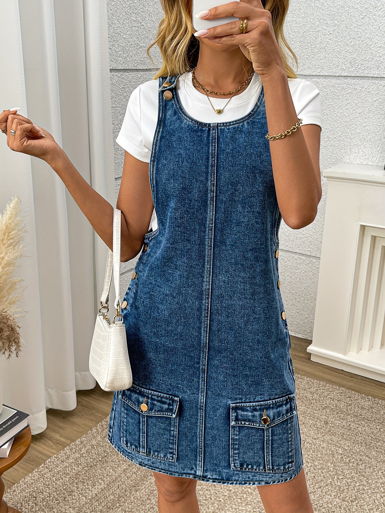 Morin Denim Overall Dress – Casual e Chic