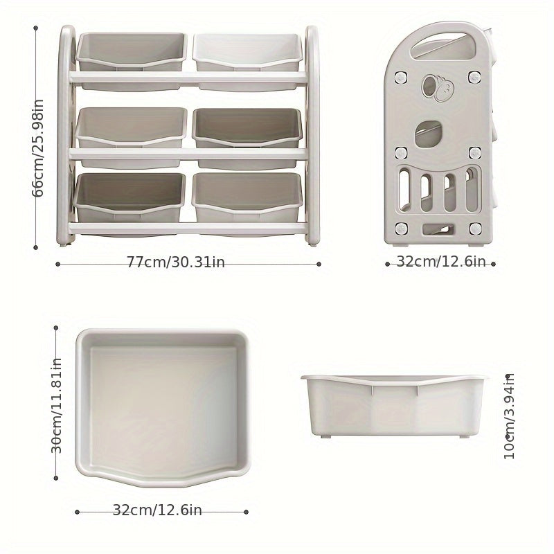 MultiStore Mensola di Stoccaggio - Organizzatore Spazioso e Robusto con 6 Cassetti