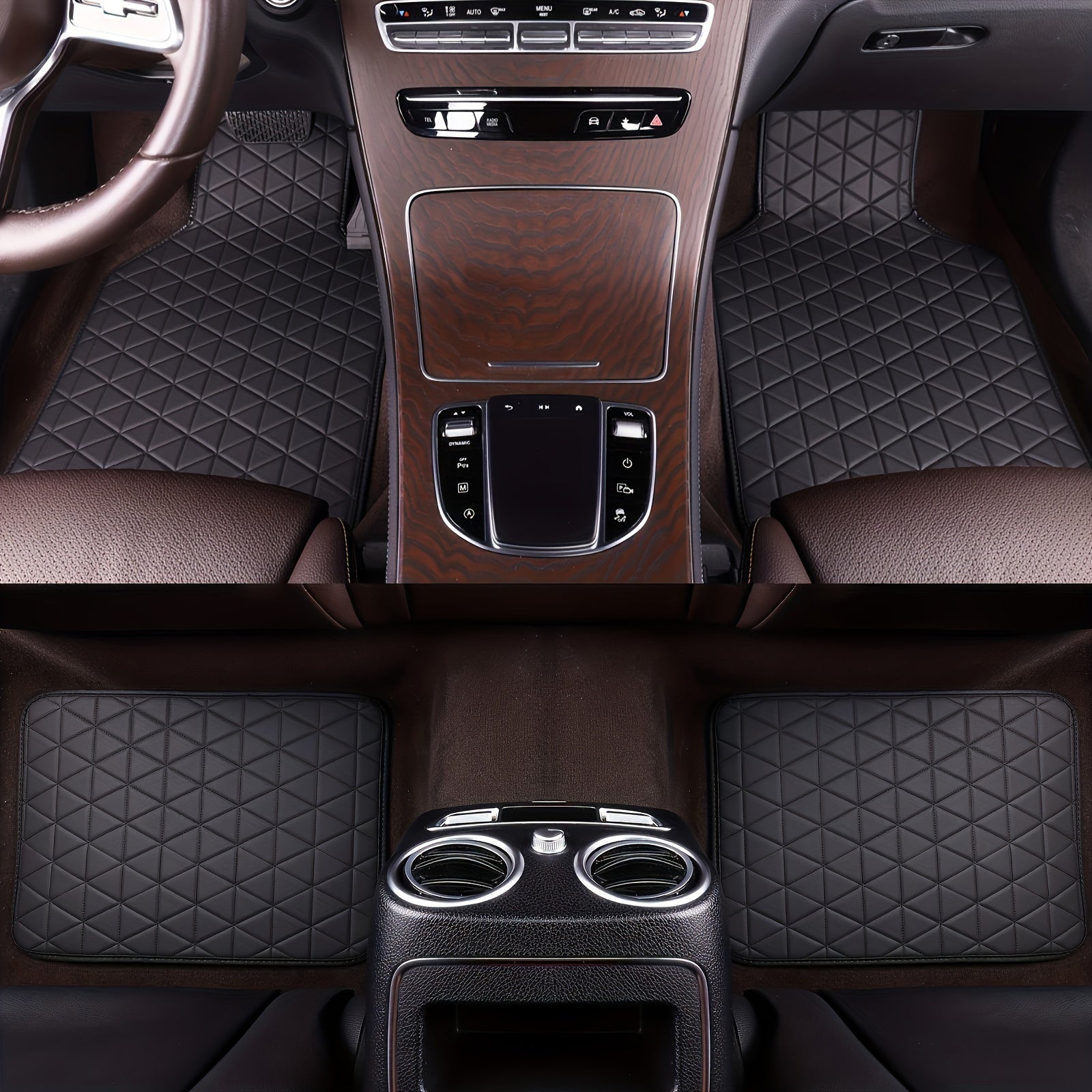 Set di 4 Tappetini Antiscivolo in PU Impermeabile per Auto – Eleganti e Resistenti