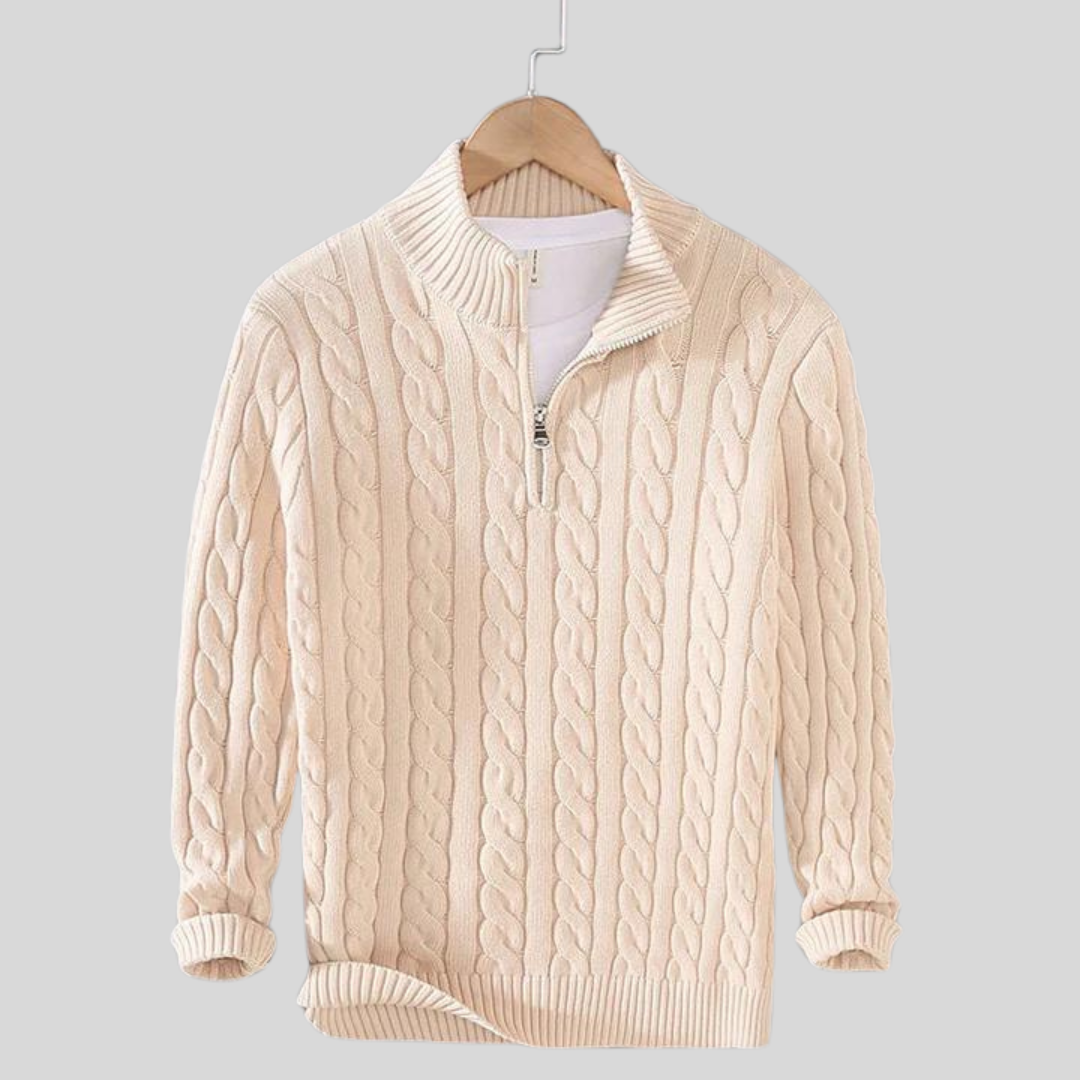 Maglione Lars con Mezzo Zip – Senza Tempo e Caldo