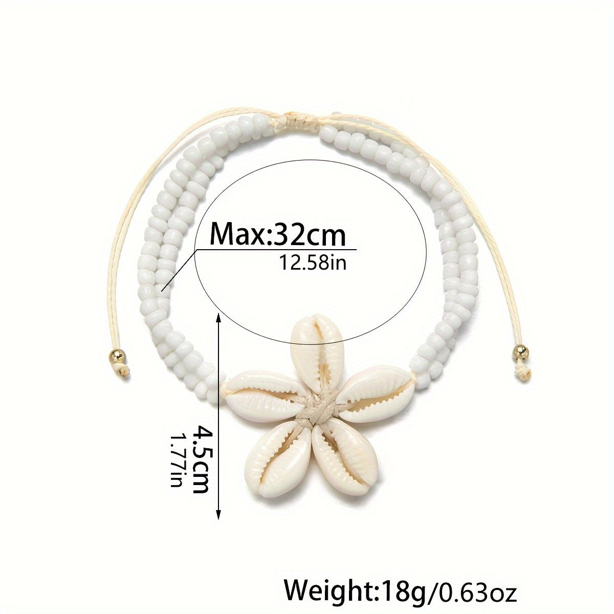 Braccialetto alla Caviglia Bohemien con Fiore di Conchiglia - Accessorio Elegante per Estate e Vacanze