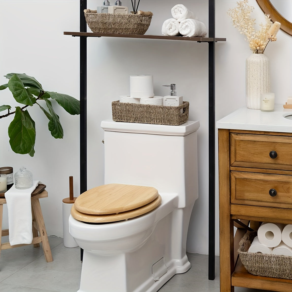 Cestino Portaoggetti in Erba Marina Fatta a Mano – Ideale per Bagno e Toilette