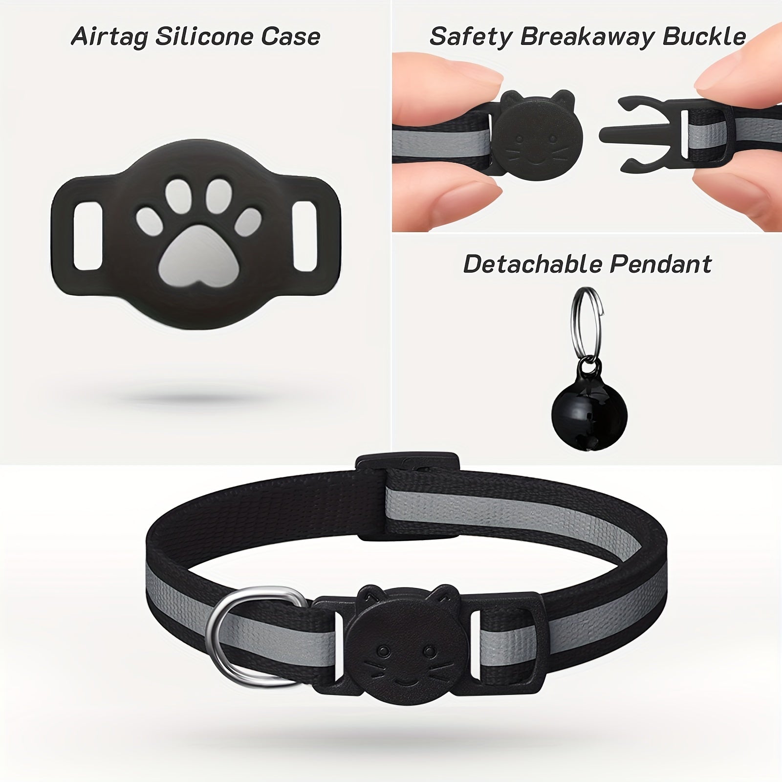 Collare per Gatti con Chiusura di Sicurezza e Campanella – Regolabile per Gatti di Diverse Taglie