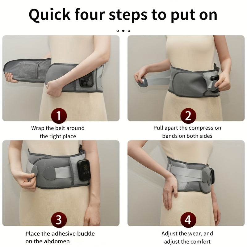 Cintura Massaggiante Riscaldata Senza Fili per Schiena e Vita – 3 Modalità di Calore e Vibrazione Regolabili per Massima Relax