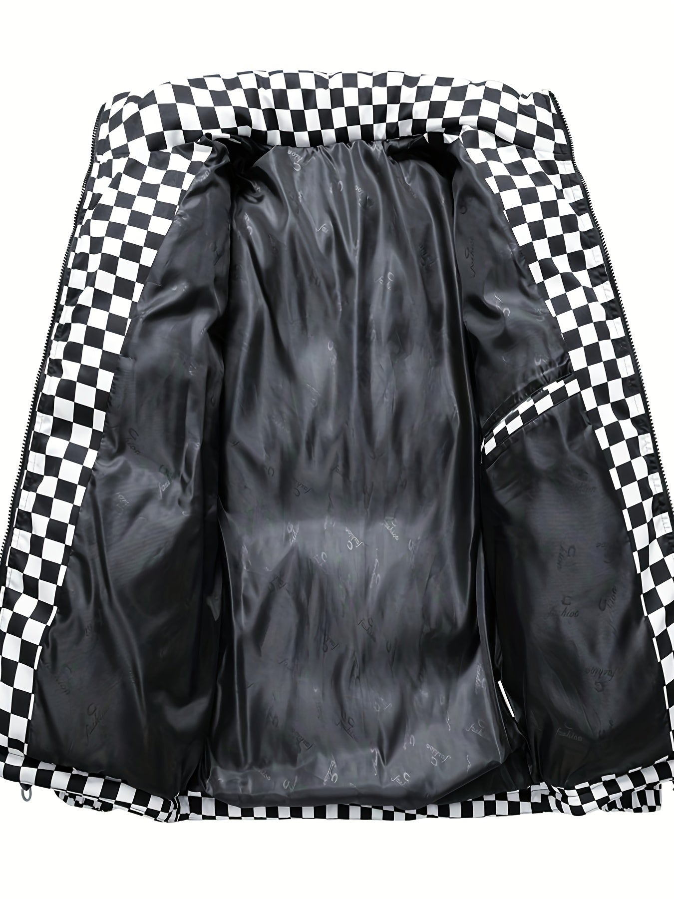 Giacca Puffer a Quadri Elegante per Uomini – Giacca Invernale Traspirante e Calda con Collo Alto