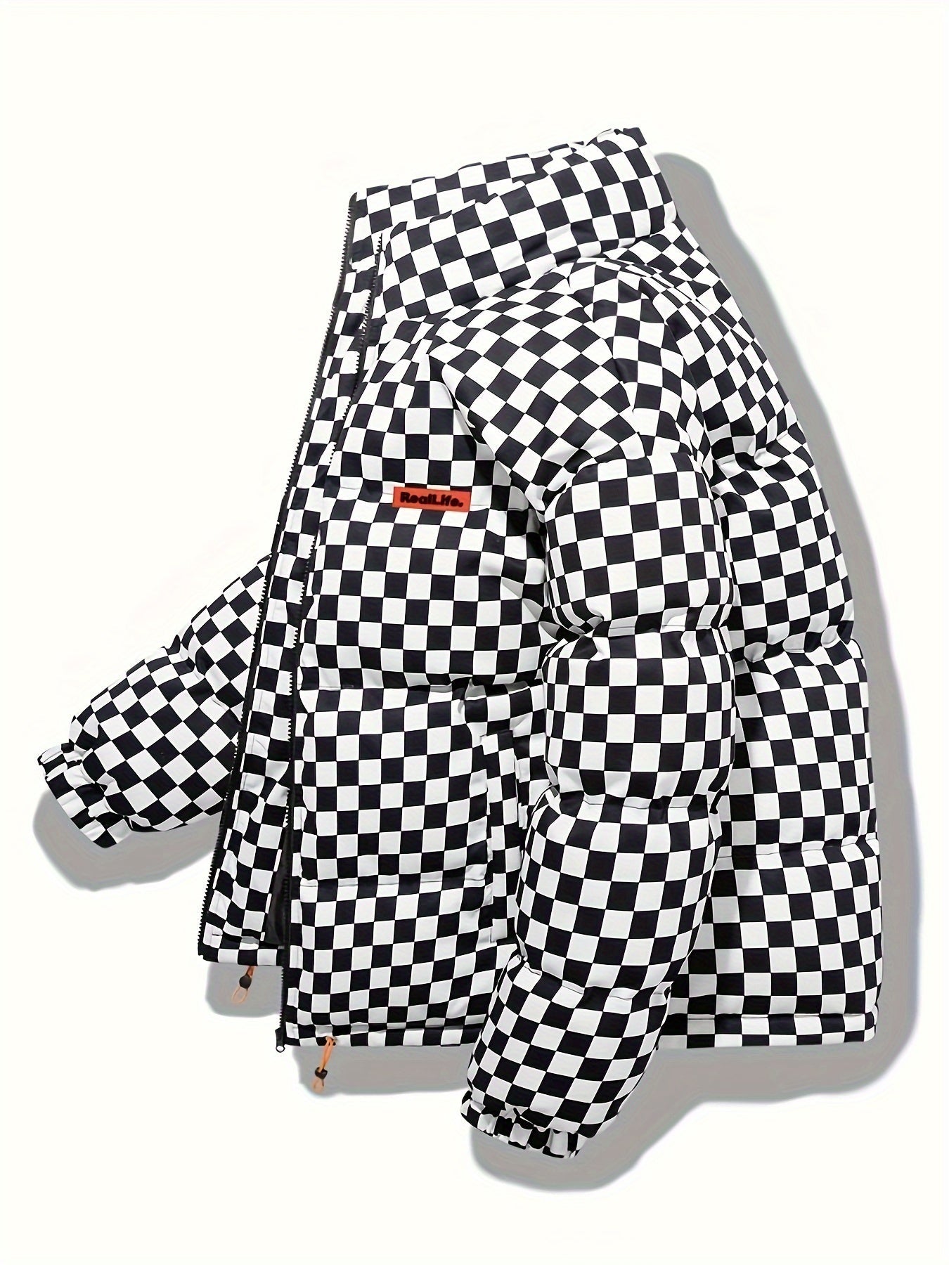 Giacca Puffer a Quadri Elegante per Uomini – Giacca Invernale Traspirante e Calda con Collo Alto