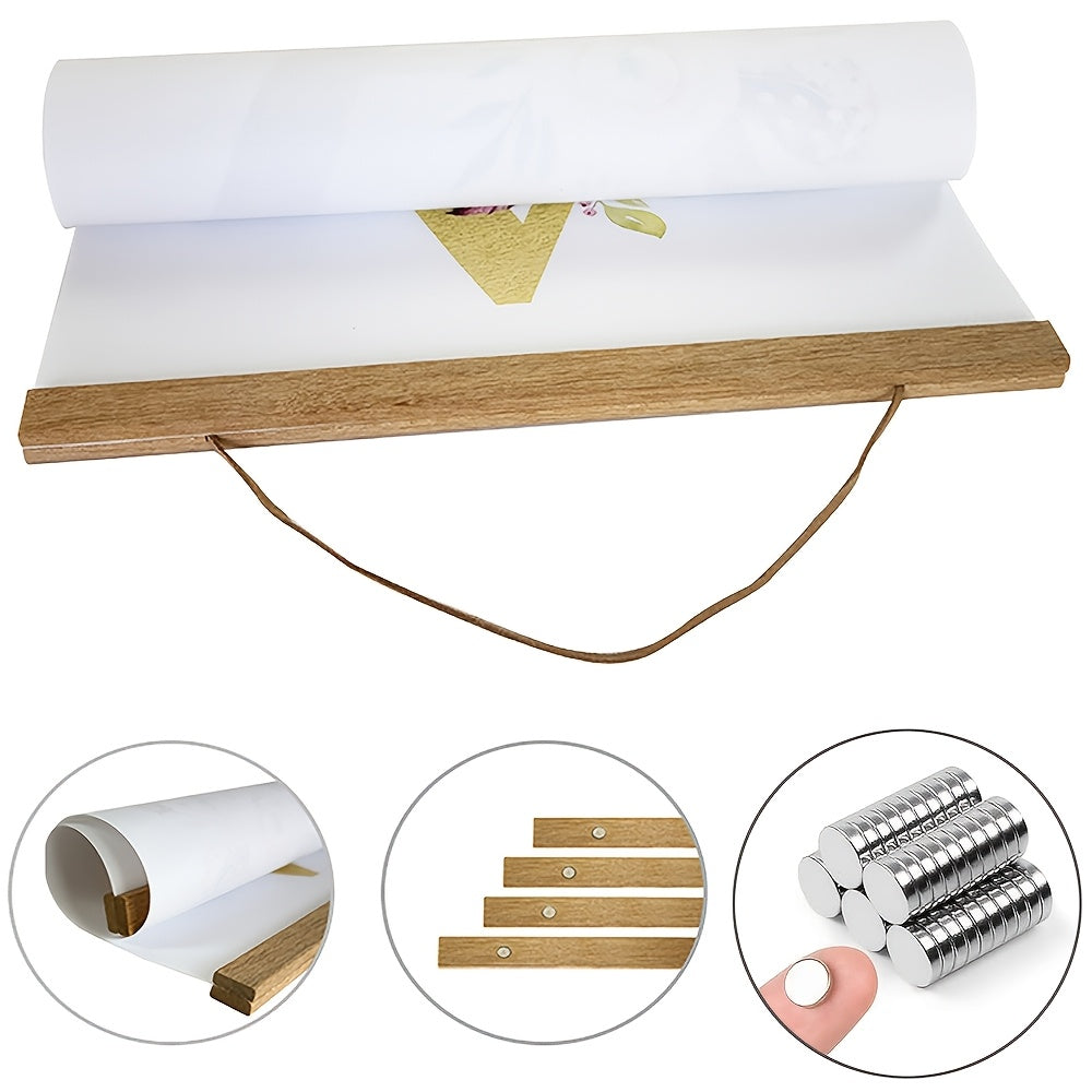 Appendino Magnetico in Legno per Poster – Decorazione da Parete Semplice e Stile