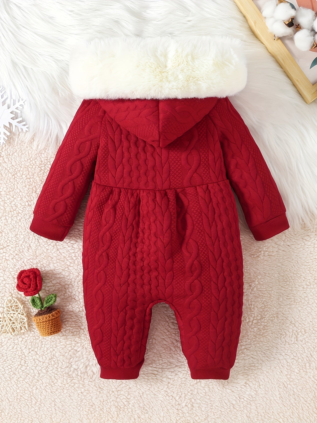 Luna Baby Body – Delizioso Body Rosso Trapuntato con Fiocchi per l'Inverno