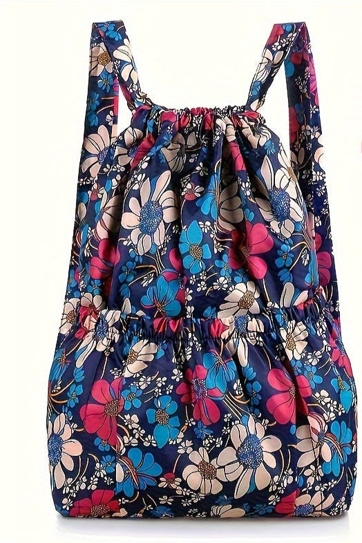 Zaino Geometrico in Nylon con Chiusura a Corda – Perfetto per Viaggi e Attività Sportive