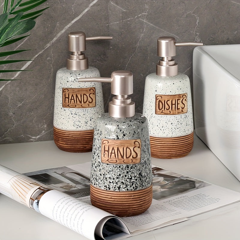 Dispenser di Sapone Ceramico Vintage – 420ml per Cucina o Bagno