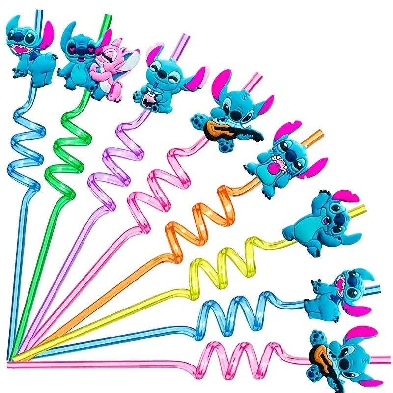 Set di Cannucce Riutilizzabili Stitch – 16 Cannucce Colorate per Feste e Compleanni