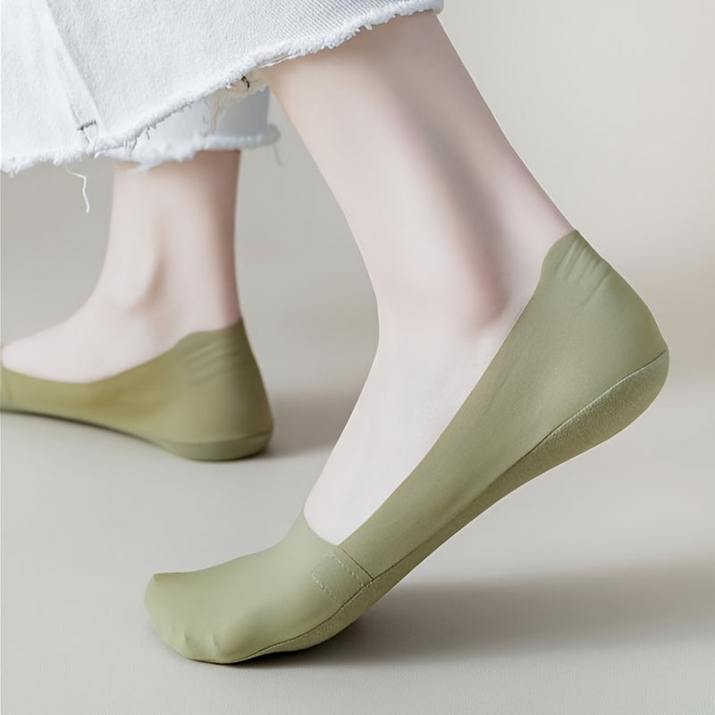 5 Paia di Calzini in Seta Ghiacciata – Traspiranti e Antiscivolo Calzini Invisibili per Donne