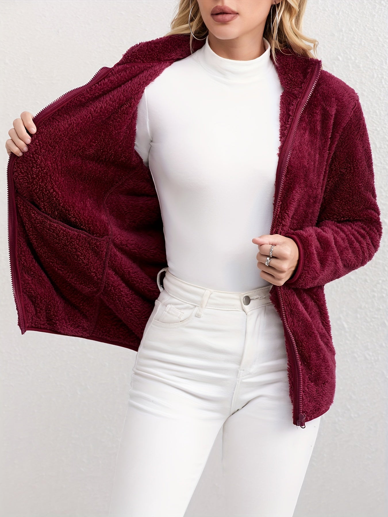 Giacca in Fleece Teddy Sanne - Morbida e Confortevole per i Giorni Freddi