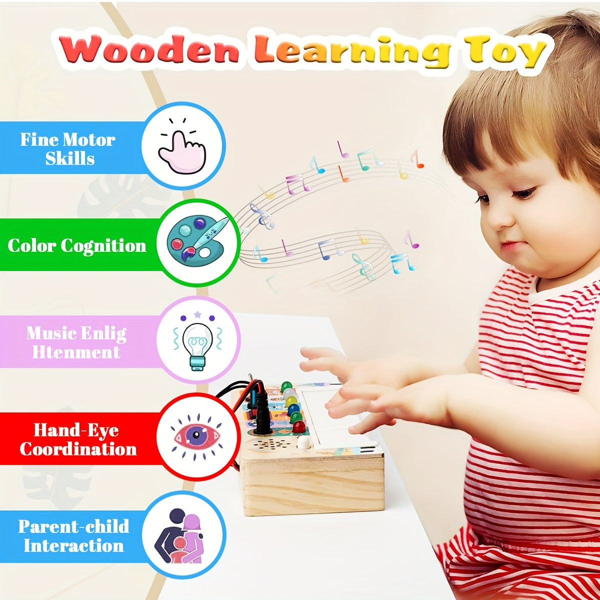 Tabellone Musicale Educativo per Bambini - Imparare e Giocare con Suoni e Luci