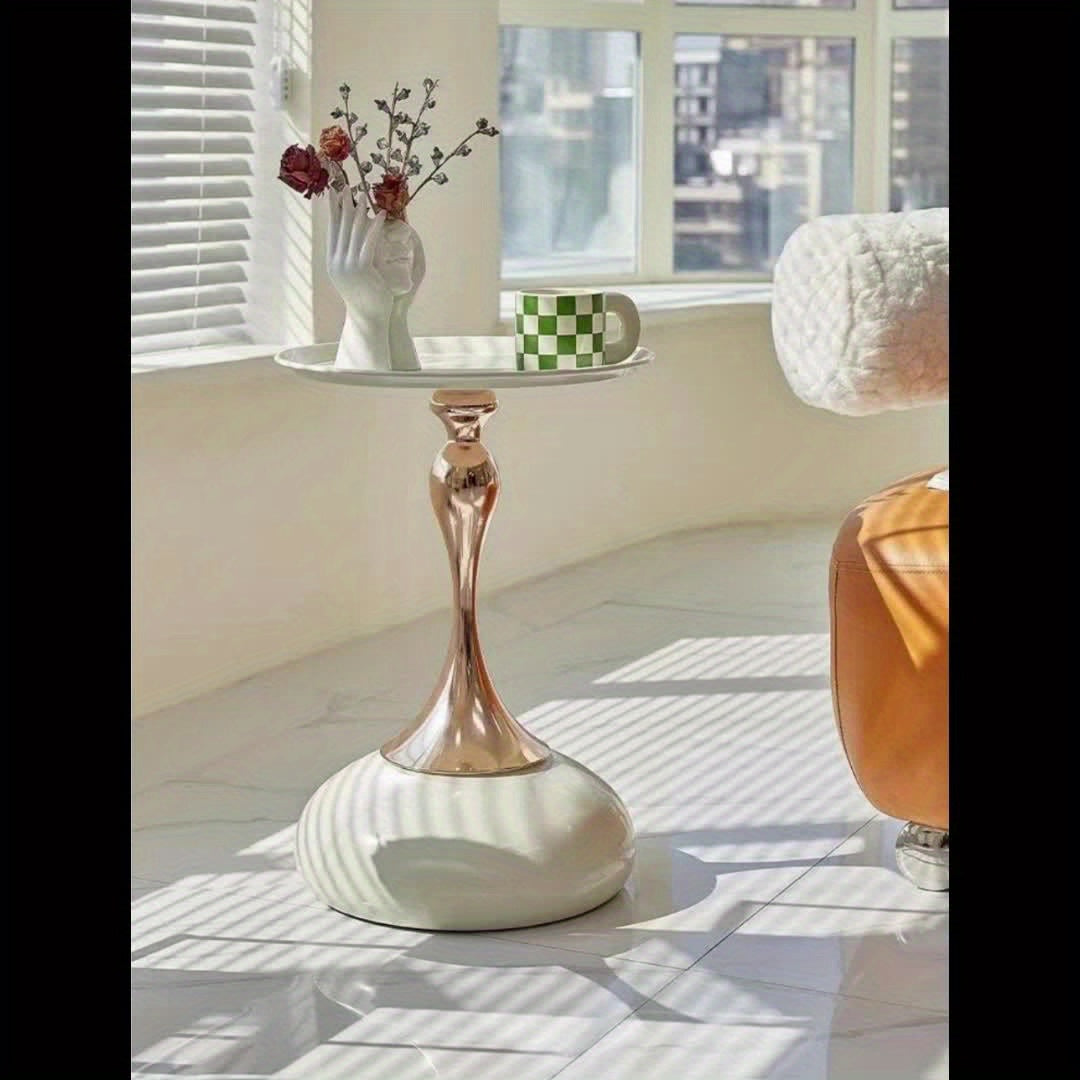 Ningqin Armadietto Bianco-Oro – Design Compatto e Chic