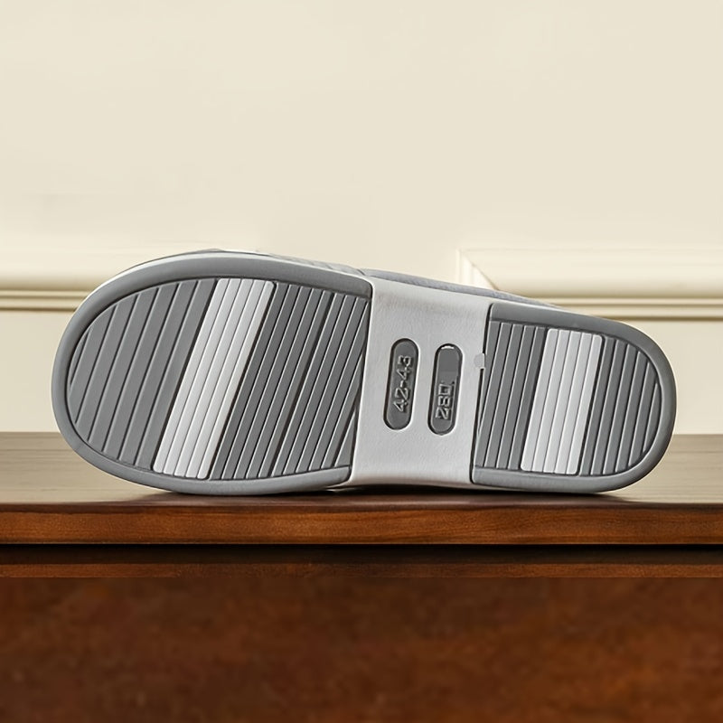 Pantofole Calde da Uomo con Struttura a Spina di Pesce – Comfort e Grip per Casa in Autunno e Inverno