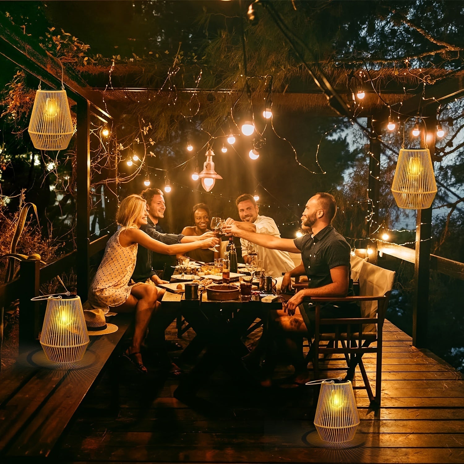 Lanterna Woven Solari – Illuminazione Elegante per Giardino e Patio