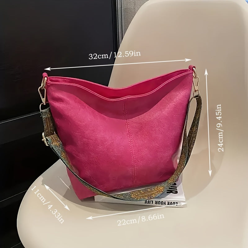 Borsa Geometrica Larga – Crossbody ad Alta Capacità con Vibe Retro