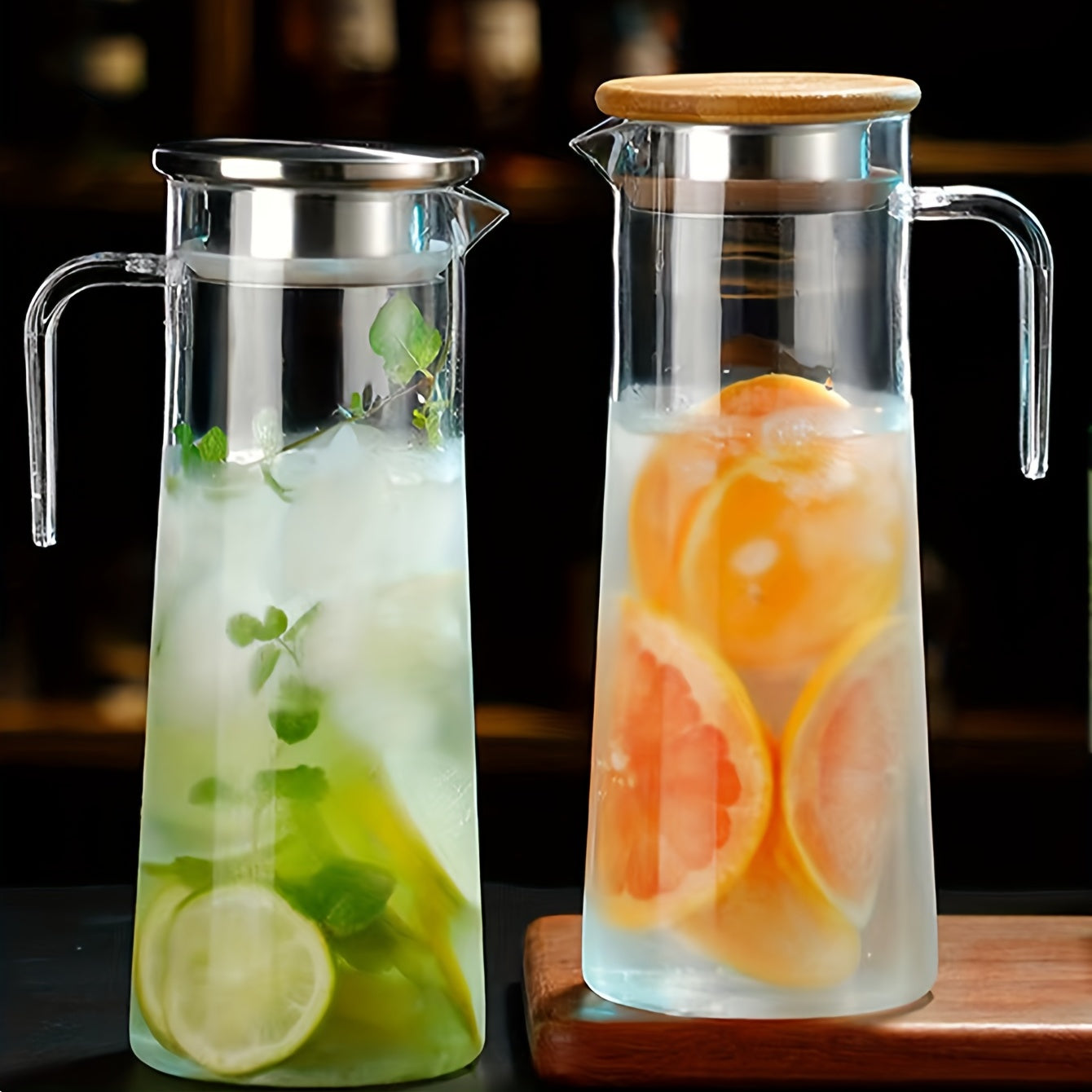 Caraffa di Vetro con Coperchio – Ideale per Succo, Bubble Tea e Bevande Rinfrescanti Estive