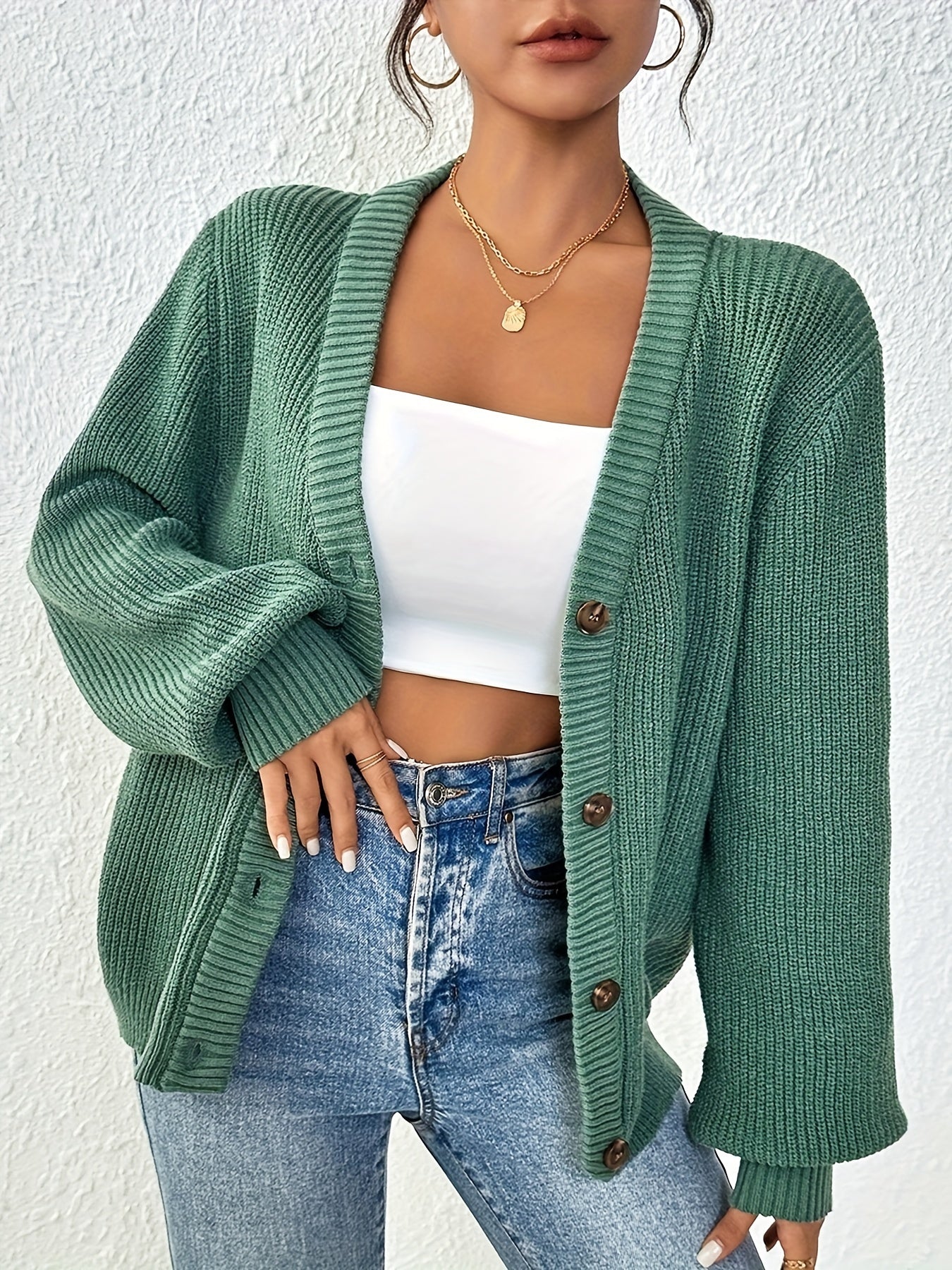 Cardigan Autonomo Effen In Maglia – Elegante e Caldo per Primavera e Autunno