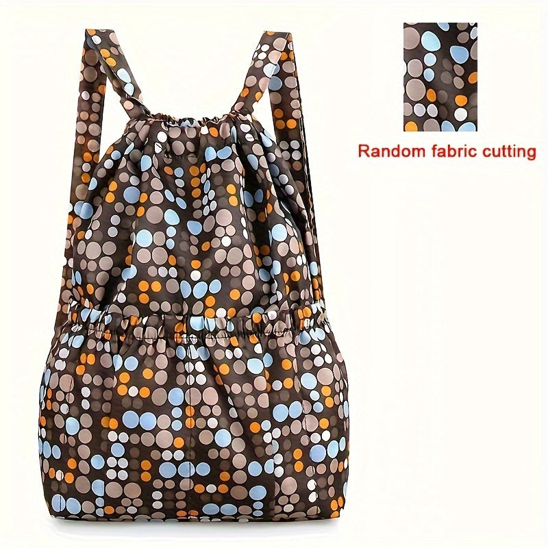 Zaino in Nylon Geometrico con Chiusura a Coulisse – Perfetto per Viaggi e Attività Sportive