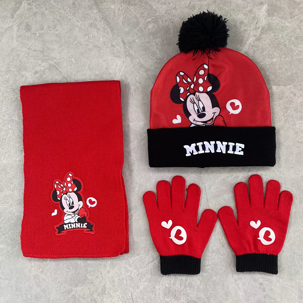 Set Invernale per Bambini – Cappello, Guanti e Scarf Set con Personaggi dei Cartoni Animati