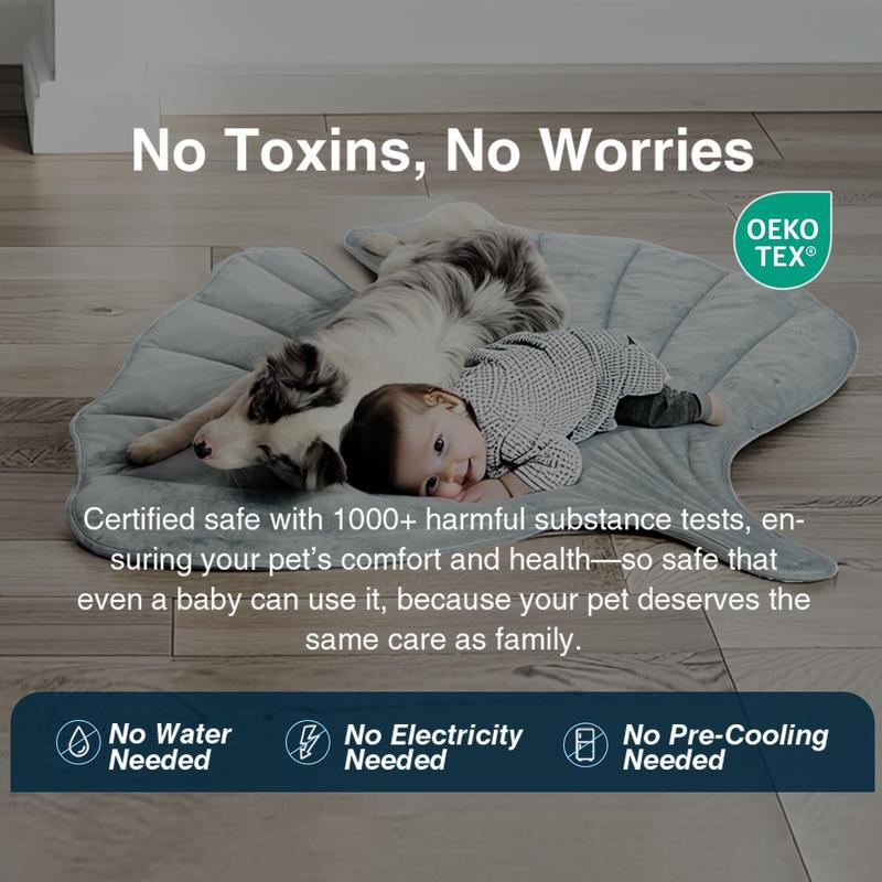 Materassino per Cani – Design Foglia Rinfrescante con Gel Refrigerante Sicuro