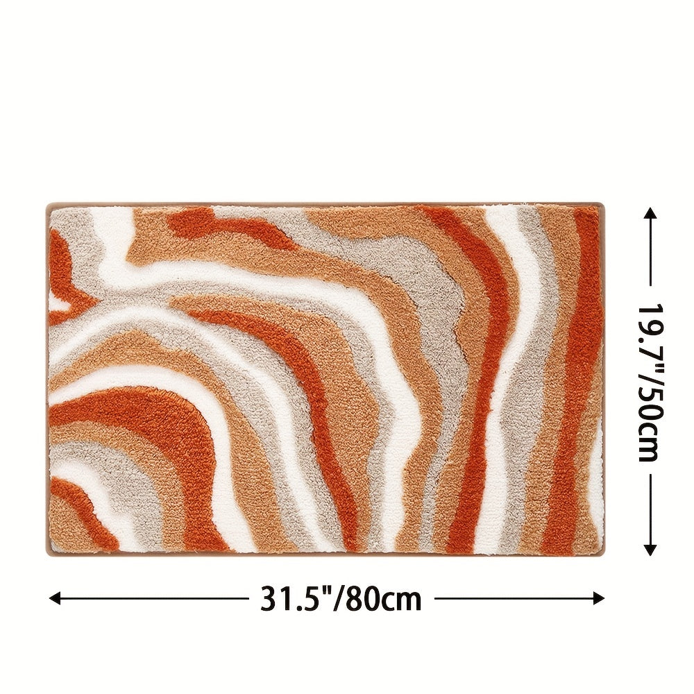 Tappeto da Bagno Geometrico – Assorbente e Morbido con Fondo Antiscivolo