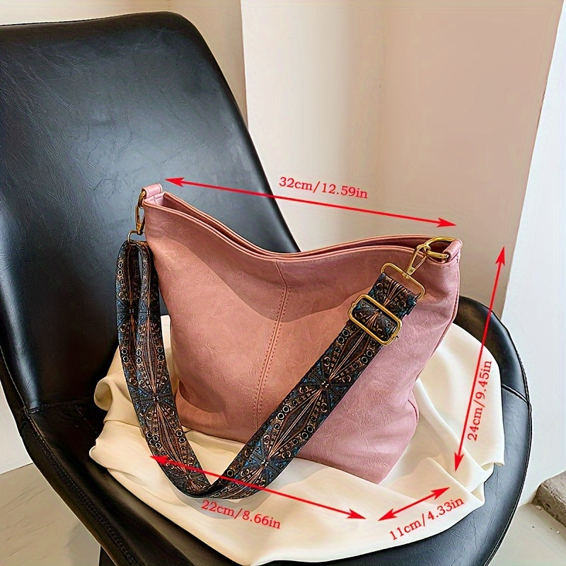 Borsa Geometrica Larga – Crossbody ad Alta Capacità con Vibe Retro