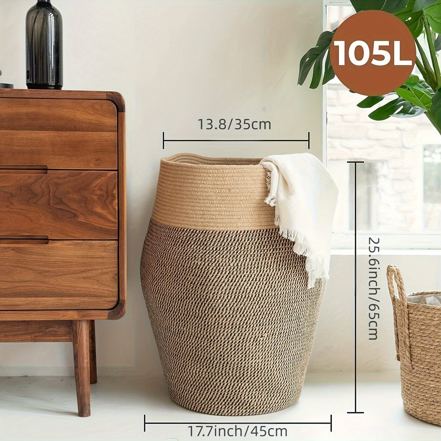 Cesto della Biancheria in Vimini Grande – Pratico ed Elegante per Ogni Lavanderia