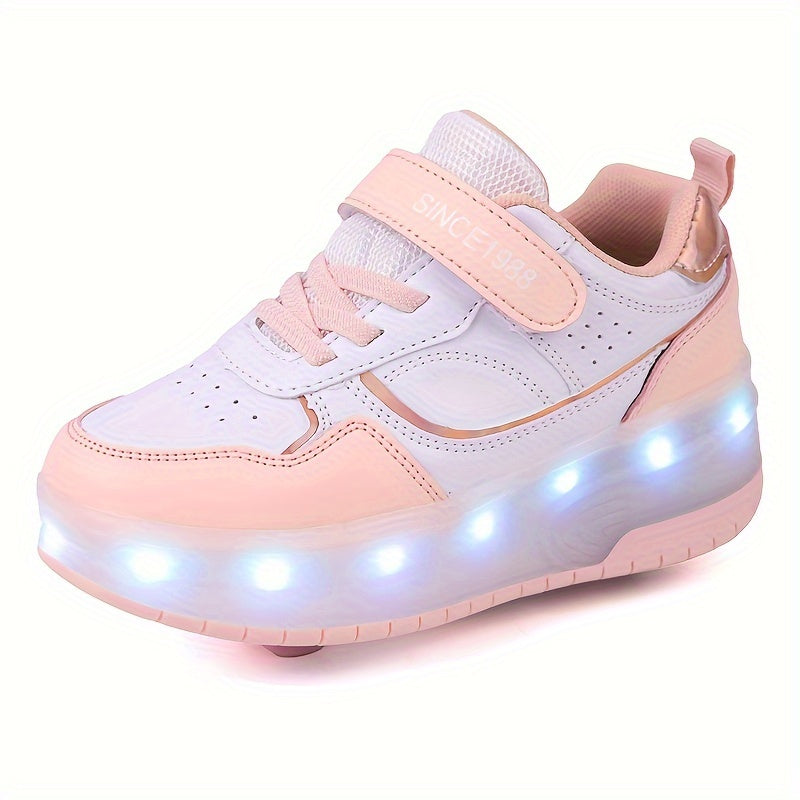 GlowRiders Roller Sneakers - Per Bambini con Spettacolo di Luce