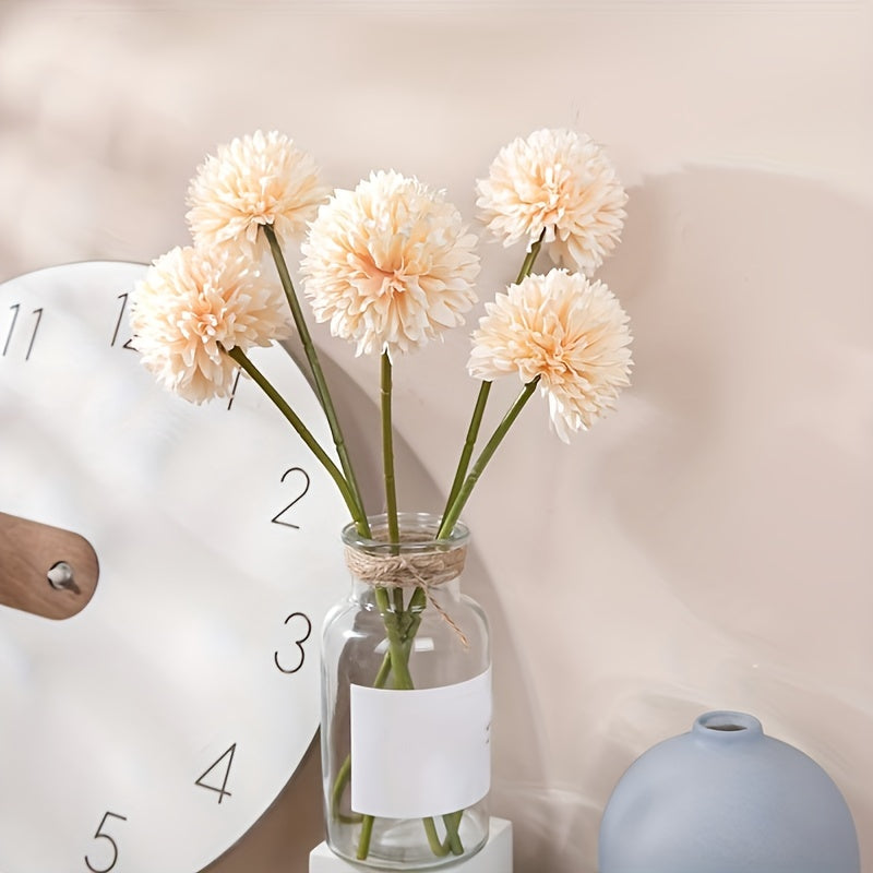 Set di 5 Fiori di Crisantemo in Plastica – Composizioni Floreali Realistiche per Matrimoni e Decorazioni per la Casa