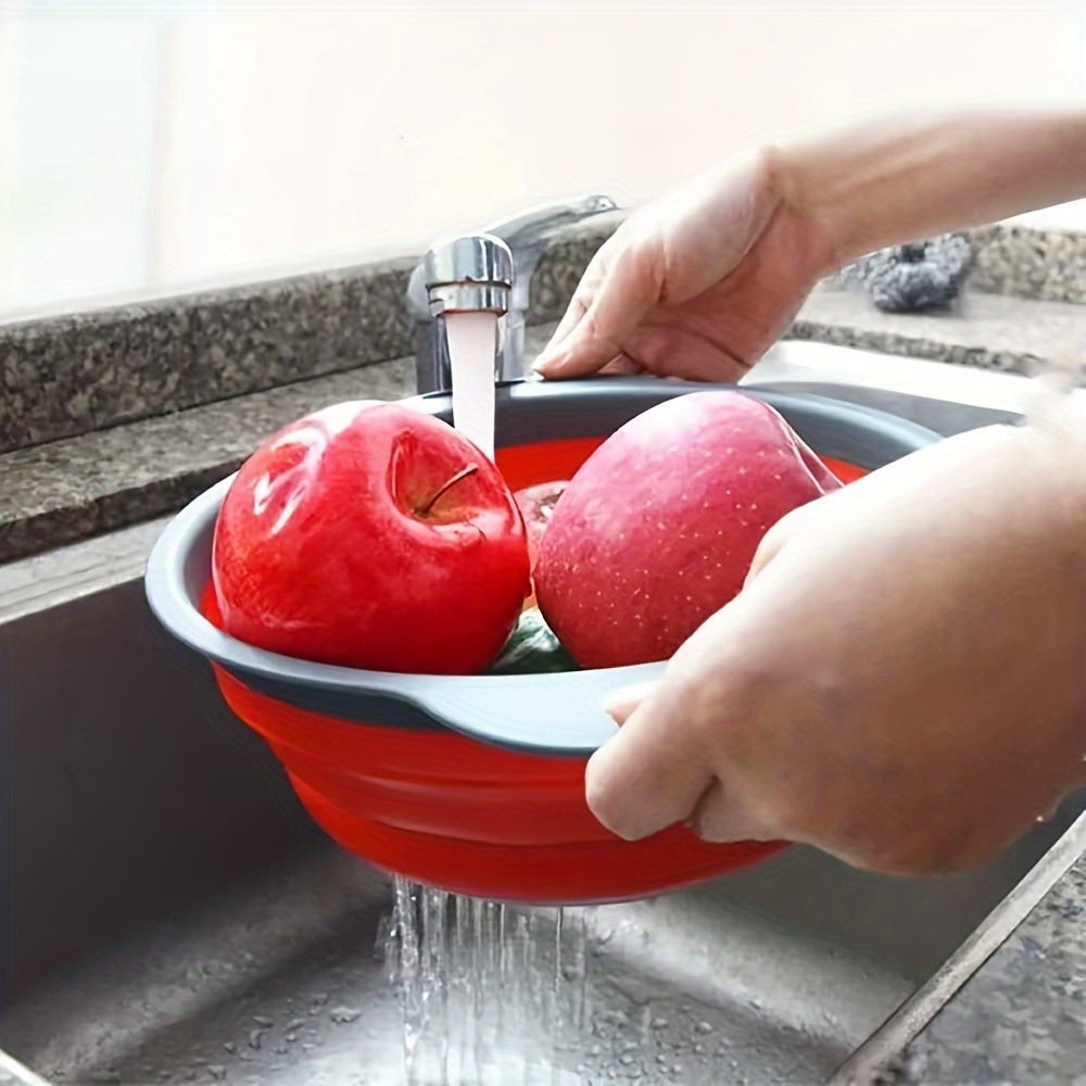 Set di Colino in Silicone Pieghevole – Perfetto per Pasta, Verdure e Frutta